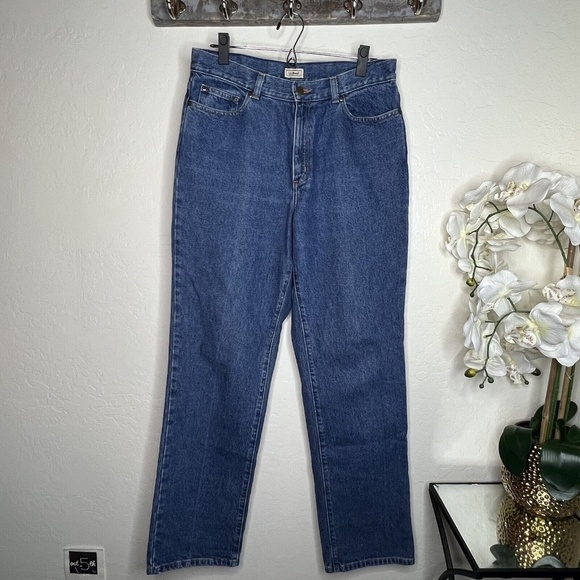 L.L.Bean Original Fit Straight Leg Jeans Medium Wash 100% Cotton Size 12 Tall - Picture 1 of 3